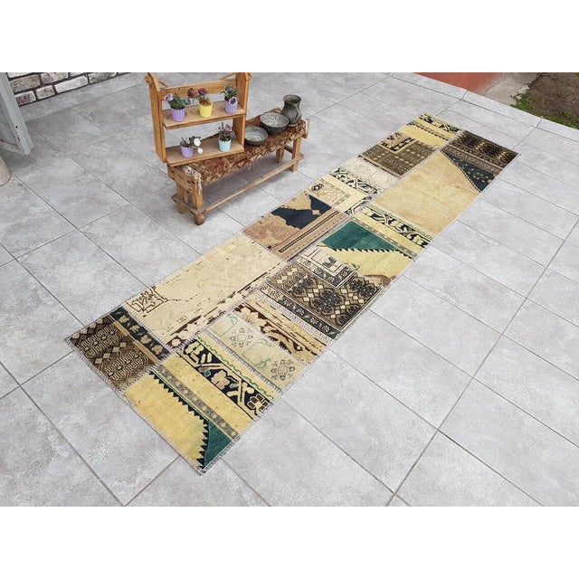 Beiege Handmade Vintage Runner Rug For Sale - Image 10 of 10