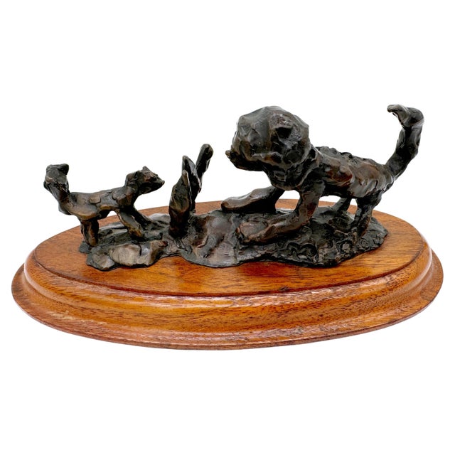 Late 20th Century Modern Cast Bronz Dog & Cat Sculpture, Style of Giacometti For Sale - Image 5 of 12