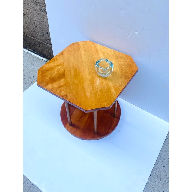 Mid 20th Century Oak Side End Drinks Table, Art Deco Style, Circa Mid-20th Century For Sale - Image 5 of 9