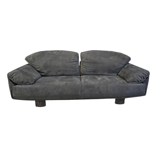 Vintage Velvet Sofa by Saporiti Italia, 1980s For Sale