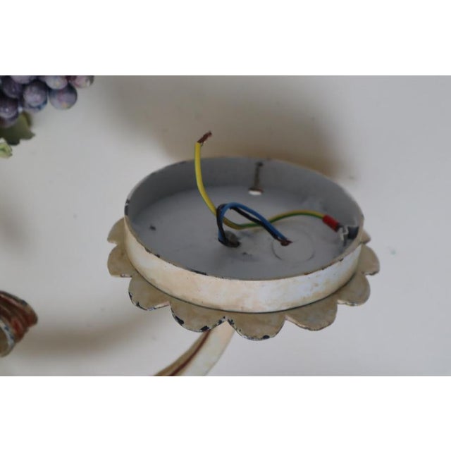 Large Hand-Forged Country House Wall Lamps with Apple, Chery and Grapes, 1970s, Set of 3 For Sale - Image 9 of 16
