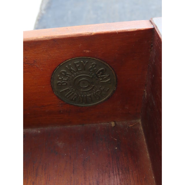 Berkey and Gay Early 1900s Tall Hand Painted Nightstand Side End Table 6679 For Sale - Image 12 of 15