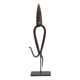 Chinese Blacksmith Iron Scissors on Mount, c. 1850 For Sale