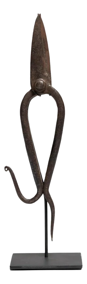 Chinese Blacksmith Iron Scissors on Mount, c. 1850