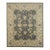 8x10 Blue Hand-Knotted Wool Layered Floral Border Classic Traditional Carpet Rug For Sale