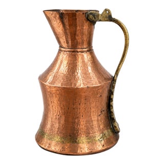 Rustic Antique Copper & Brass Water Jug For Sale