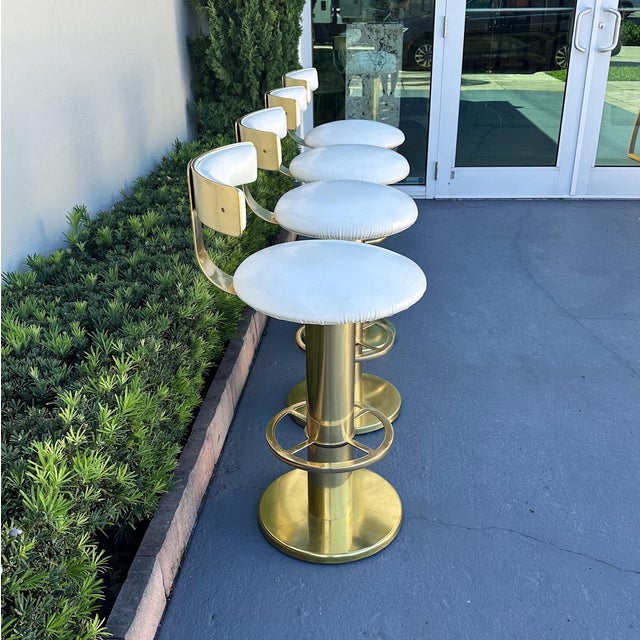 Design for Leisure Brass Bar Stools, 1980s For Sale - Image 10 of 10