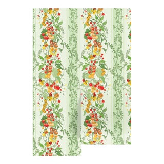 Tomato Vine Stripe Grasscloth Wallpaper by House Party | Garden Green | 8 Yards For Sale
