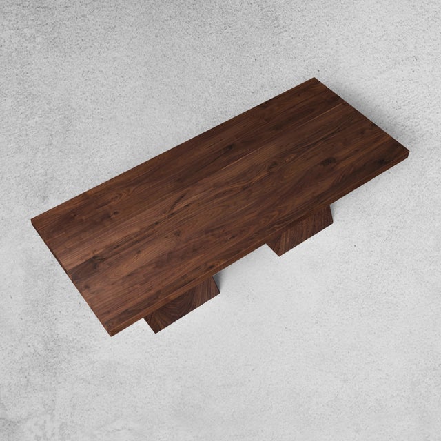 Westland Studio Handcrafted Walnut Dining Table With Pyramid Pedestal Base For Sale In Oklahoma City - Image 6 of 6
