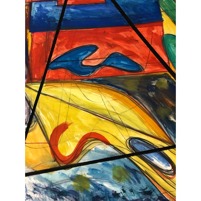 Drawing/Sketching Materials Peter StevensLarge 80s Vibrant Dynamic Drawing/Painting Memphis Milano Era, 1986 For Sale - Image 7 of 7