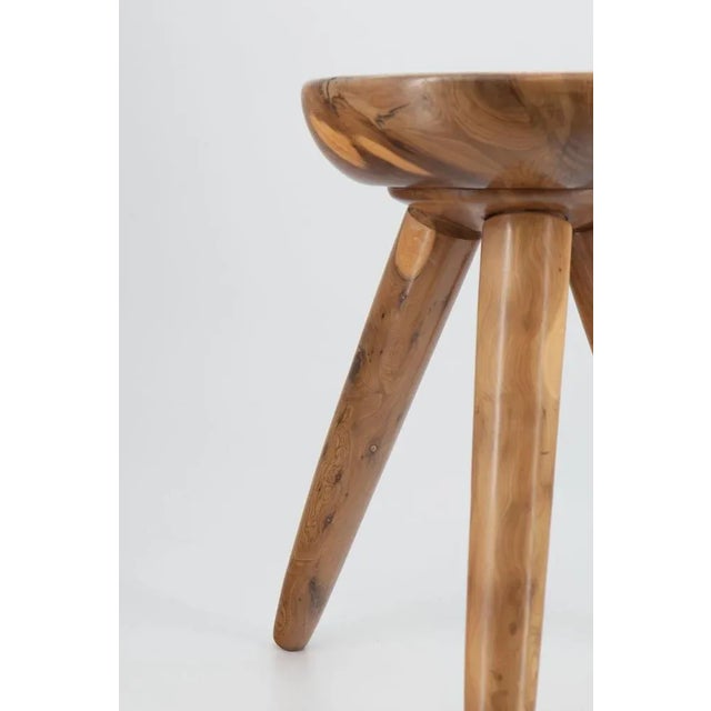 Modern Mid-Century Yew Low Table Stool in the style of Charlotte Perriand, 1960s For Sale - Image 3 of 11