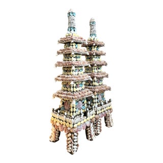 Vintage Shell Encrusted Pagodas - A Pair For Sale