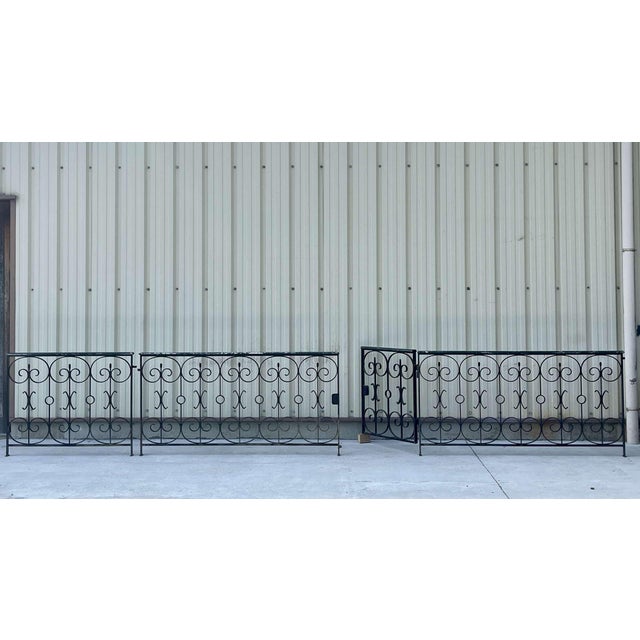 Wrought Iron Garden Gate and Railing, 1950s For Sale - Image 9 of 9