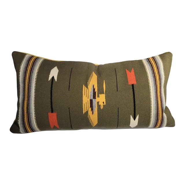 1940s Mexican Serape Bolster Pillow For Sale