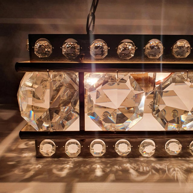 Mid-Century Swedish Crystal Glass Chandelier, 1960s For Sale - Image 9 of 11