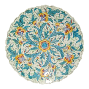 Vintage Large Hand Painted Wall Platter Tray Ceramic Avanos/Türkiye Artist Signed