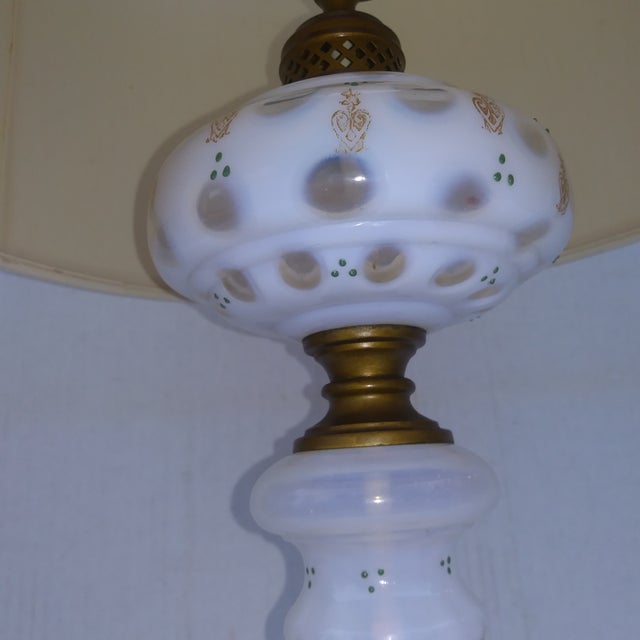 1950s Mid Century Modern Fenton Coin Dot Lamp With Stiffel Shade For Sale - Image 6 of 18