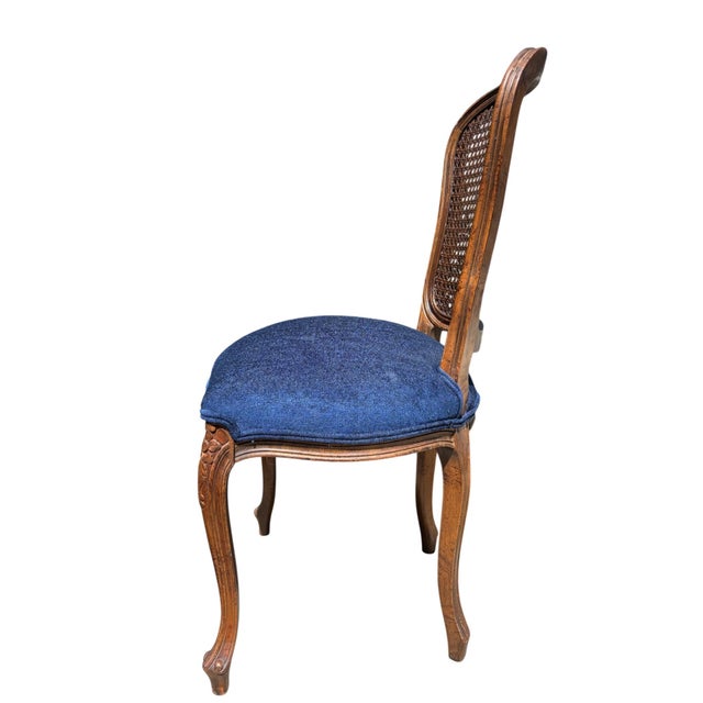 1970s Set of 6 French Provincial Louis Cane Back Chairs For Sale - Image 5 of 13