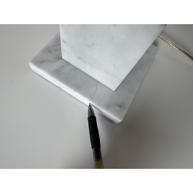 Pair of Vintage Italian Stacked Marble & Chrome Table Lamps For Sale - Image 11 of 12