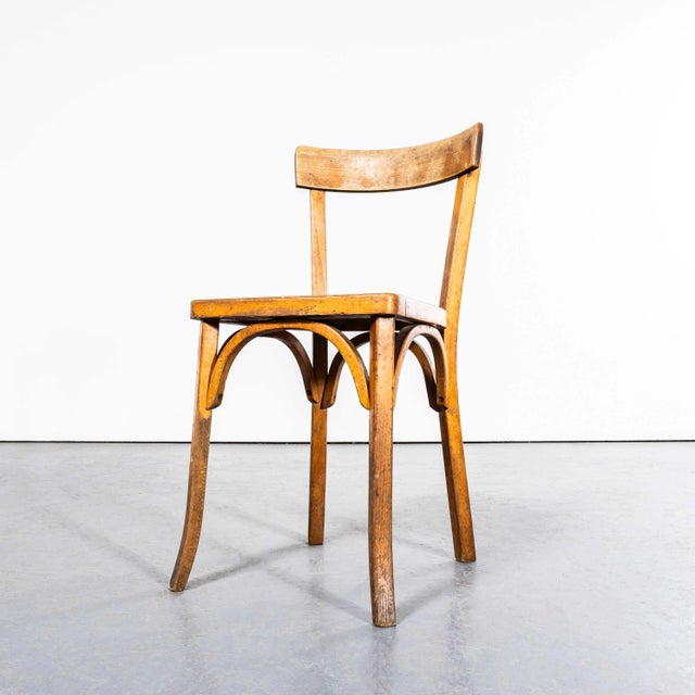 1950s French Single Bar Dining Chairs in Oak, 1950s, Set of 6 For Sale - Image 5 of 8