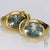 18k Yellow Gold Modified Hoop Earrings with Carved Aquamarine Cabochons Total Weight - 18.46g A74