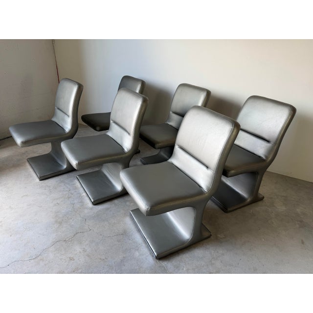 Postmodern 1984 Postmodern Vladimir Kagan for Preview Sculptural Upholstered Dining Chairs – Set of 6 For Sale - Image 3 of 18