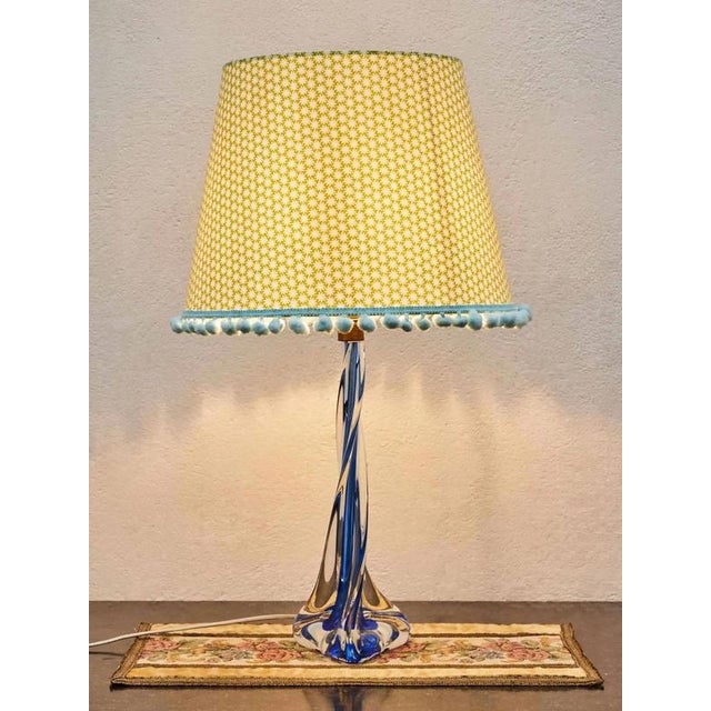 Blue Crystal Lamp in Blue from Val Saint Lambert For Sale - Image 8 of 8