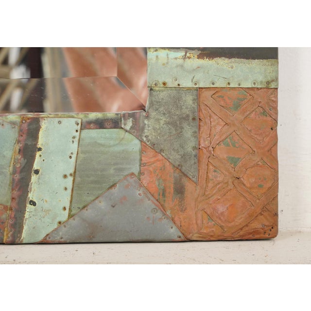 Handcrafted Copper Collage Beveled Dressing Mirror For Sale - Image 6 of 7