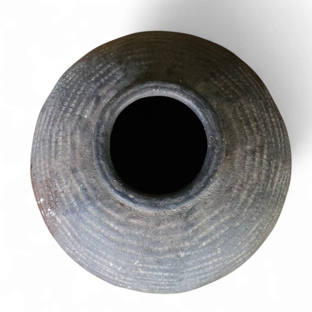 Mexican Stoneware Jar With Ash Glaze For Sale - Image 3 of 4