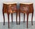 Textile Antique Louis XV French Marquetry Marble Top Nightstands, Set of 2 For Sale - Image 7 of 11