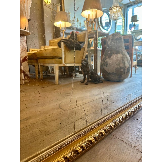 Large Ornate French Overmantel Gold Gilt Mirror, 1820 For Sale - Image 3 of 13