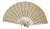 Antique European Embroidered Floral Fan with Sea Snail Shell Sticks, 1890 For Sale