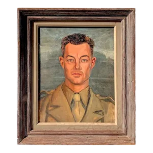 Early 20th Century Handsome American Military Wwii Portrait by Mildred Perman, 1935