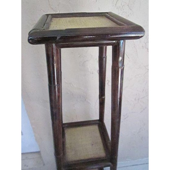 Vintage Burnt Bamboo Brown 3-Tier Plant Stand Style: Tropical Color: Brown Dimensions: 43" H x 10" W x 10" D