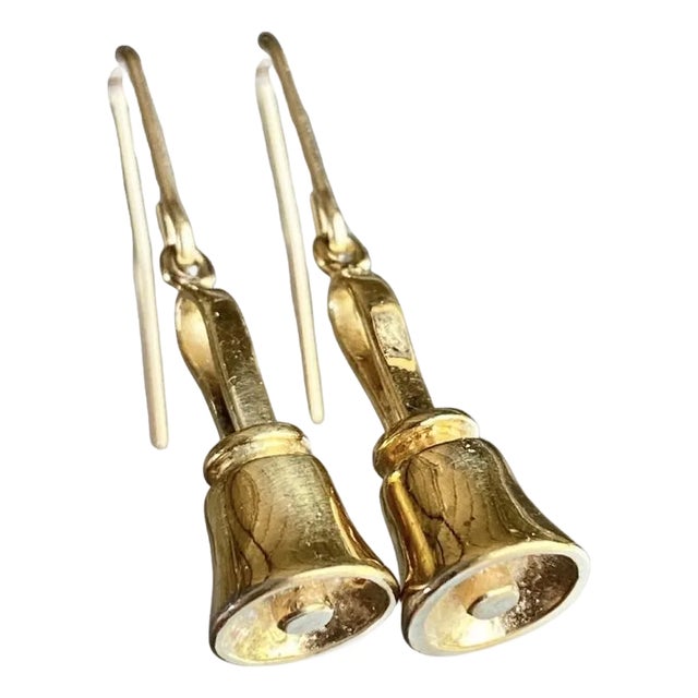 Bell Earrings in Gold Washed Sterling Silver For Sale