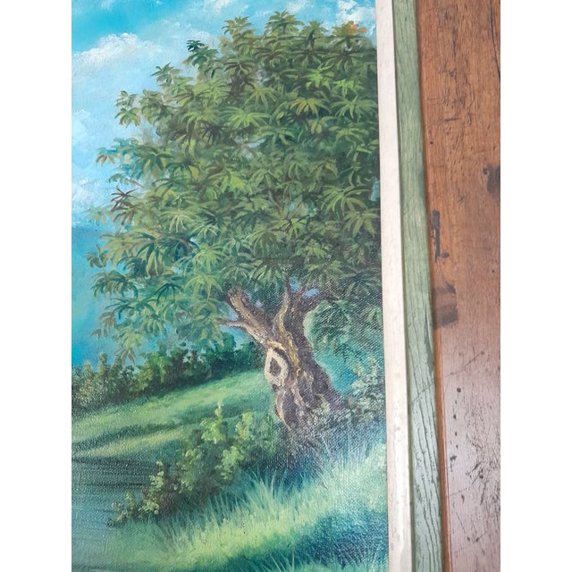 "Down by the River" Landscape Oil Painting Signed E.Walker, Framed For Sale - Image 6 of 9