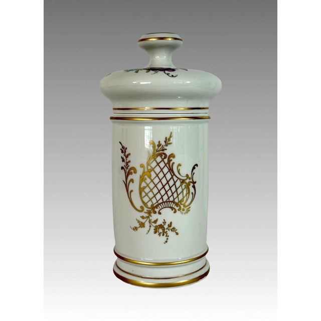 French Country Limoges White Porcelain Summer Fruits & Wild Flowers Lidded Hand Painted Cannister Jar, Artist Signed, France For Sale - Image 3 of 11