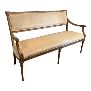 Neirmann Weeks Silk Velvet Upholstered Annecy Bench For Sale