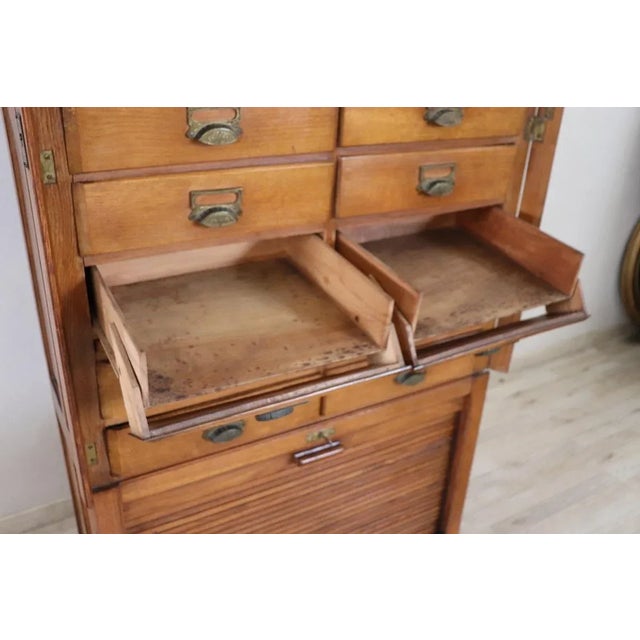 Filing Cabinet with Drawers and Shutter Door in Oak, 1920s For Sale - Image 10 of 18
