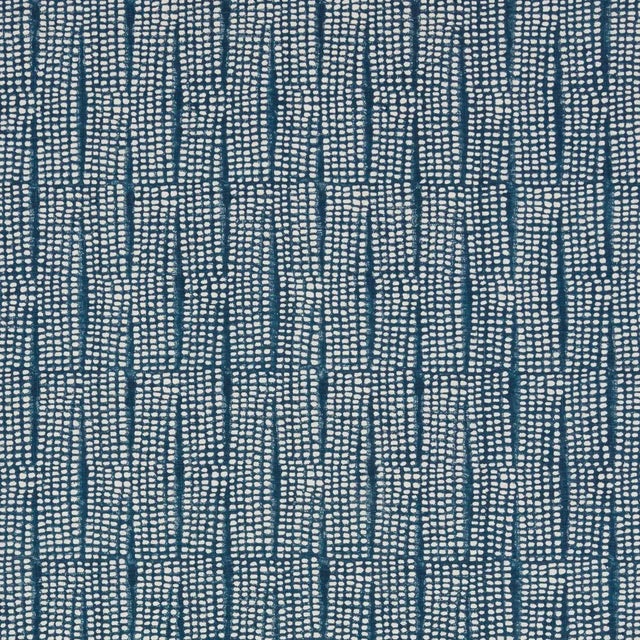 Schumacher Noland Block Print Fabric In Indigo For Sale