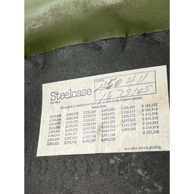 1970s Vintage 1970's Green Steelcase Armchair For Sale - Image 5 of 12