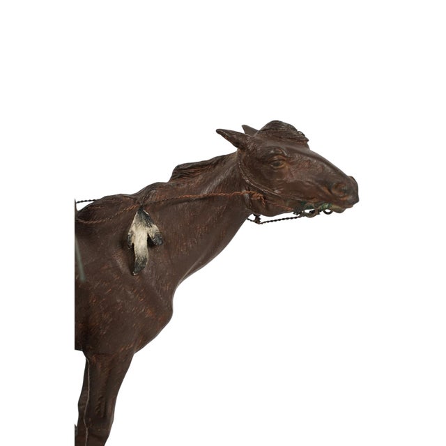 Carl Kauba Austrian Vienna Bronze Sculpture of Indian Warrior on Horseback.