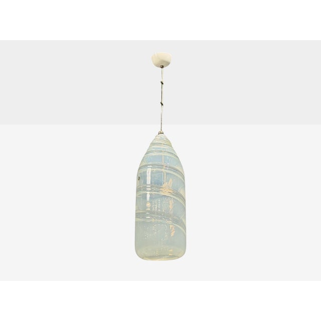 Leucos Design Lab, Italian Mid-Century Modern, Pendant Light or Chandelier, Handblown Glass, Metal, Italy, 1960s An...