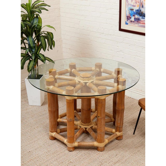 Mid 20th Century Bamboo Dining Table For Sale - Image 4 of 11