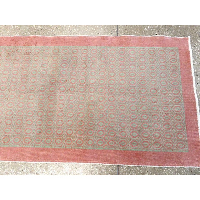 Salmon Galerie Shabab Collection Mid-20th Century Turkish Anatolian Long Runner For Sale - Image 8 of 9