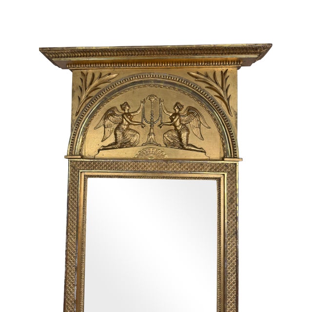 19th Century 18th Century Swedish Neoclassical Gilt Pier Mirror For Sale - Image 5 of 12