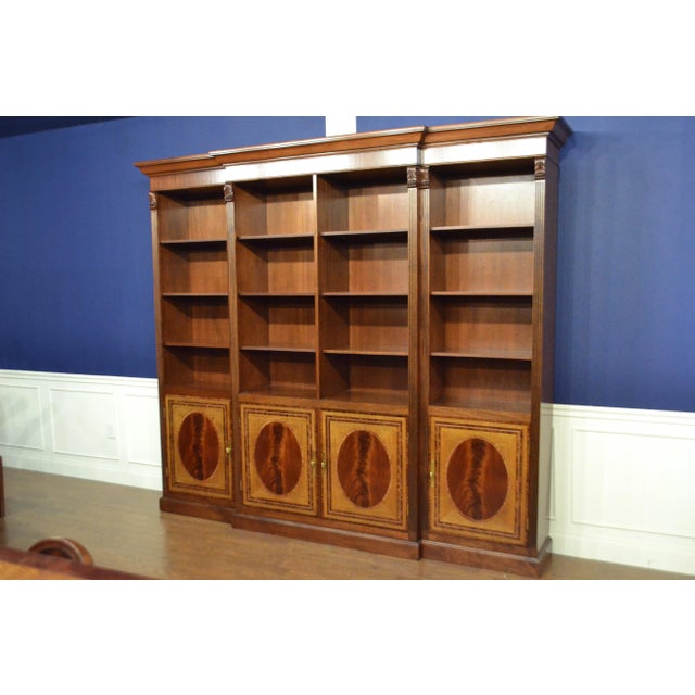 This is made-to-order traditional mahogany bookcase with four doors made in the Leighton Hall shop in Suwanee, Georgia. It...
