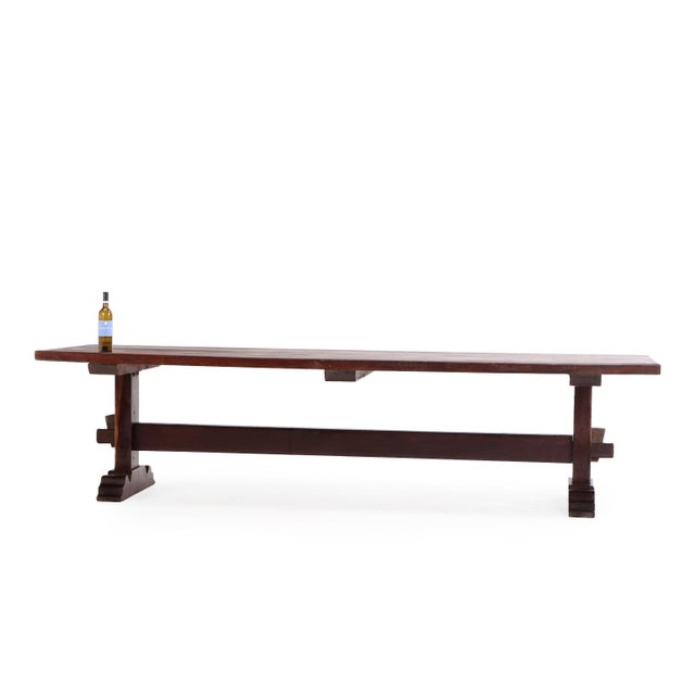 Traditional A Substantial Brazilian Trestle Table, C. 1920, Made From a Dense Wood For Sale - Image 3 of 7