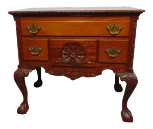 Benchmade Chippendale Solid Mahogany Carved Lowboy