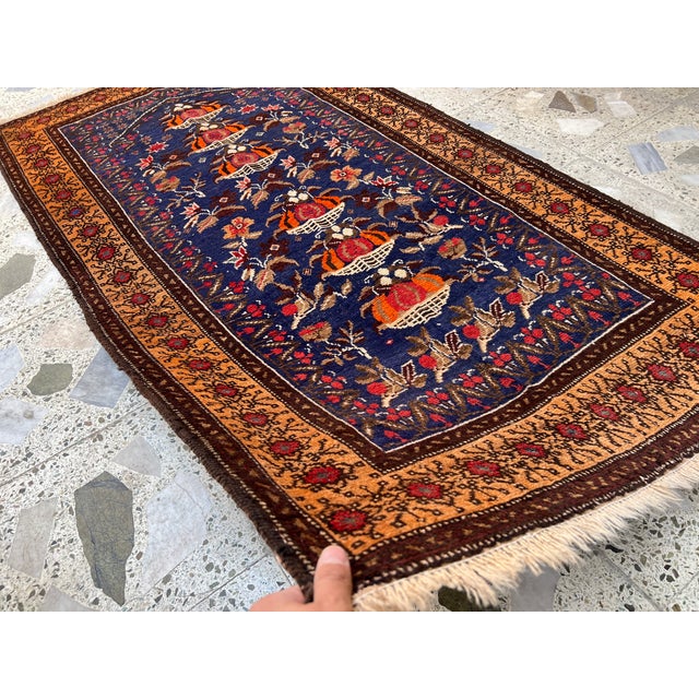 Hand-Knotted Baluchi Tree of Life Pictorial Prayer Wool Area Rug - 2'11" X 5'4" For Sale - Image 4 of 12